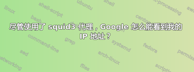 尽管使用了 squid3 代理，Google 怎么能看到我的 IP 地址？