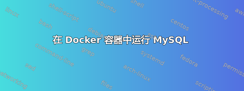 在 Docker 容器中运行 MySQL