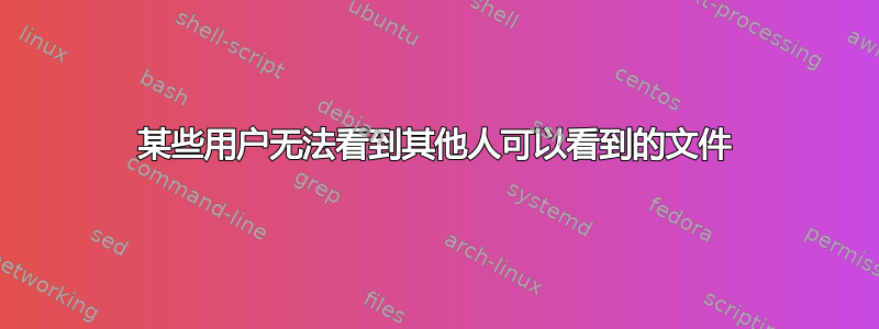 某些用户无法看到其他人可以看到的文件