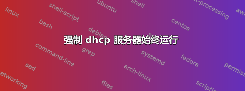 强制 dhcp 服务器始终运行