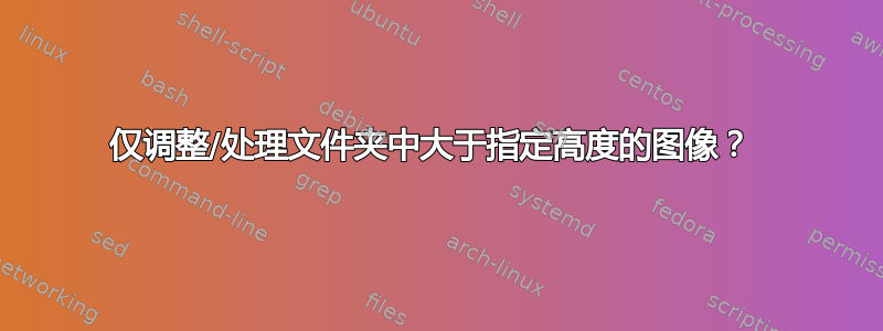 仅调整/处理文件夹中大于指定高度的图像？ 