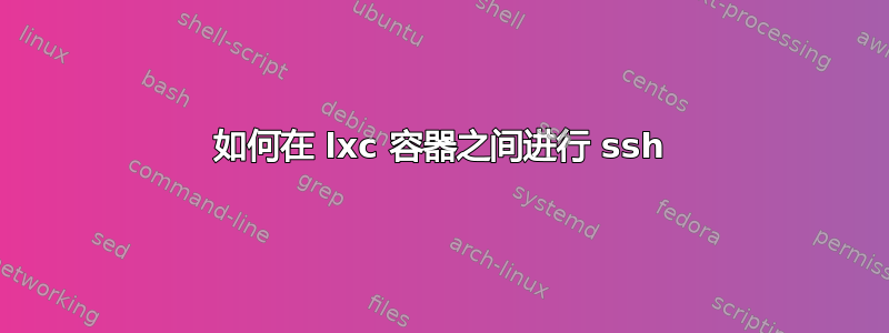 如何在 lxc 容器之间进行 ssh