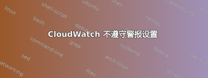 CloudWatch 不遵守警报设置