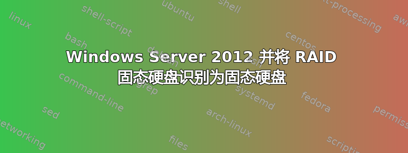 Windows Server 2012 并将 RAID 固态硬盘识别为固态硬盘