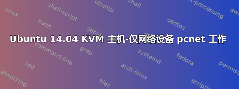 Ubuntu 14.04 KVM 主机-仅网络设备 pcnet 工作