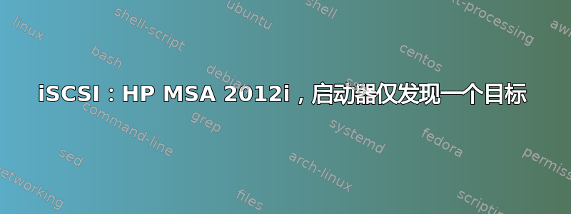 iSCSI：HP MSA 2012i，启动器仅发现一个目标