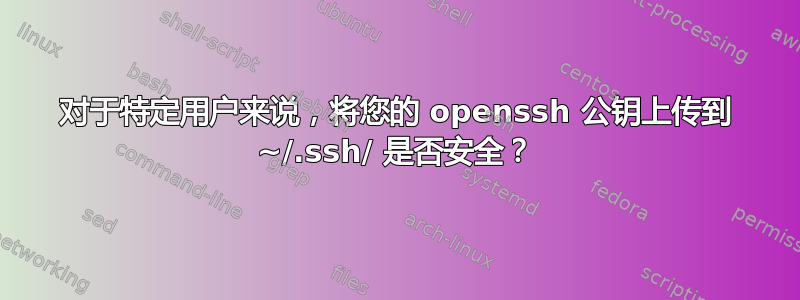 对于特定用户来说，将您的 openssh 公钥上传到 ~/.ssh/ 是否安全？