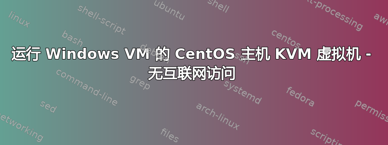 运行 Windows VM 的 CentOS 主机 KVM 虚拟机 - 无互联网访问