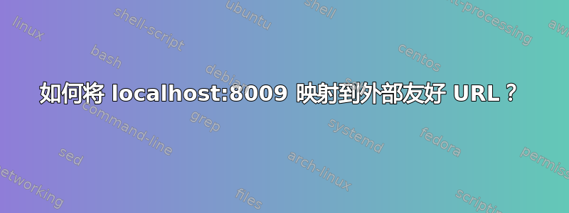 如何将 localhost:8009 映射到外部友好 URL？