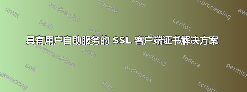 具有用户自助服务的 SSL 客户端证书解决方案