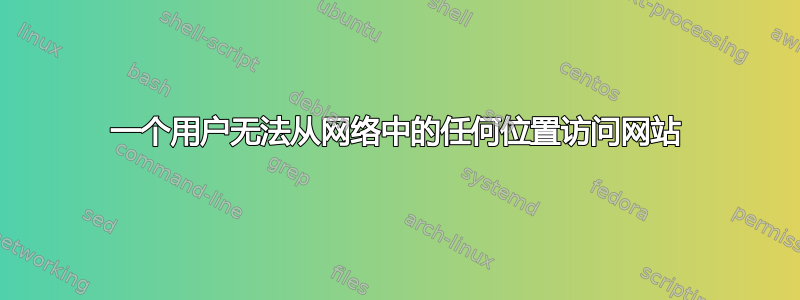 一个用户无法从网络中的任何位置访问网站