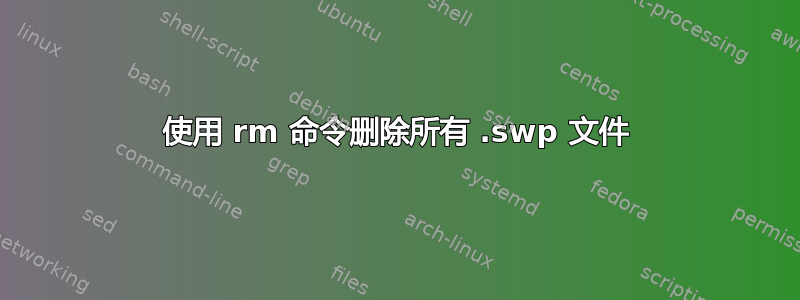 使用 rm 命令删除所有 .swp 文件