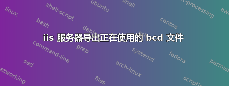 iis 服务器导出正在使用的 bcd 文件