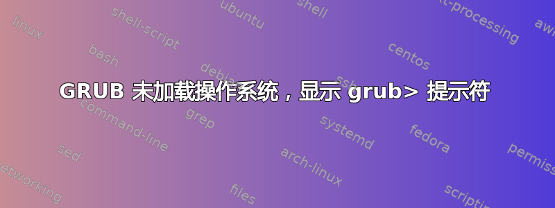 GRUB 未加载操作系统，显示 grub> 提示符