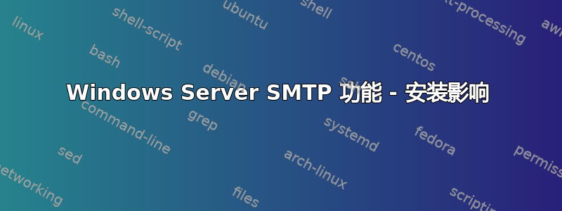 Windows Server SMTP 功能 - 安装影响