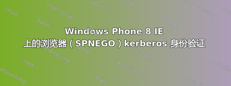 Windows Phone 8 IE 上的浏览​​器（SPNEGO）kerberos 身份验证