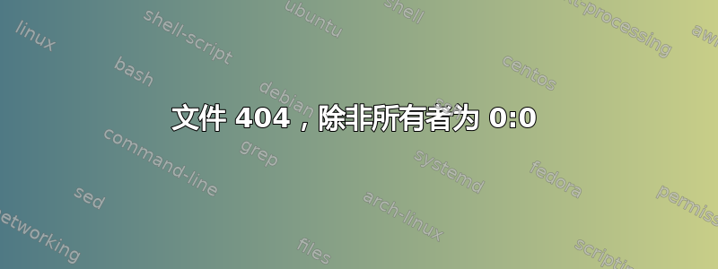 文件 404，除非所有者为 0:0