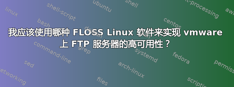 我应该使用哪种 FLOSS Linux 软件来实现 vmware 上 FTP 服务器的高可用性？