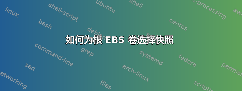 如何为根 EBS 卷选择快照