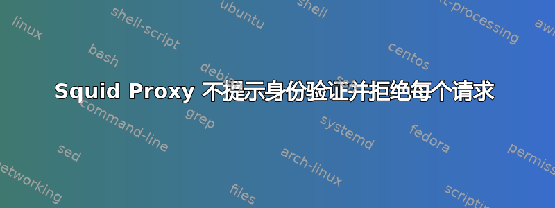 Squid Proxy 不提示身份验证并拒绝每个请求