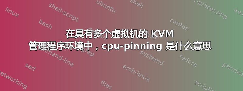 在具有多个虚拟机的 KVM 管理程序环境中，cpu-pinning 是什么意思