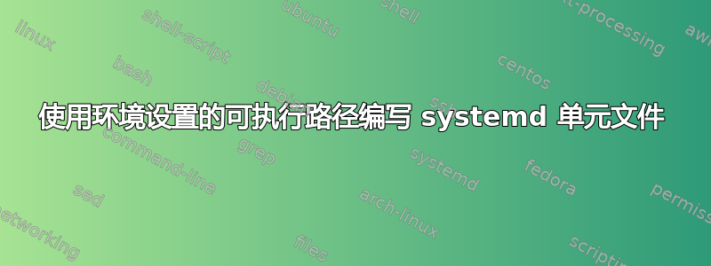 使用环境设置的可执行路径编写 systemd 单元文件