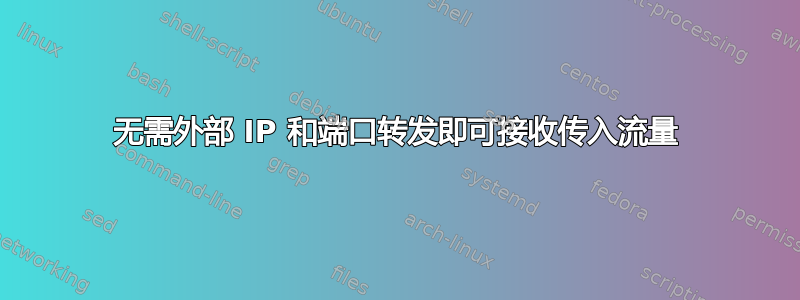 无需外部 IP 和端口转发即可接收传入流量