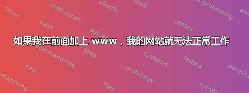 如果我在前面加上 www，我的网站就无法正常工作 