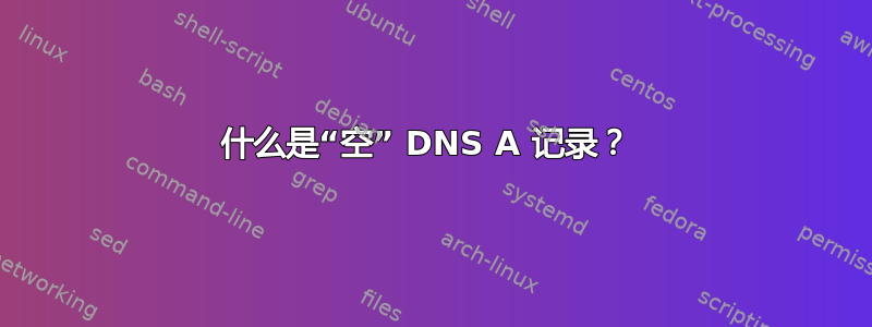 什么是“空” DNS A 记录？ 