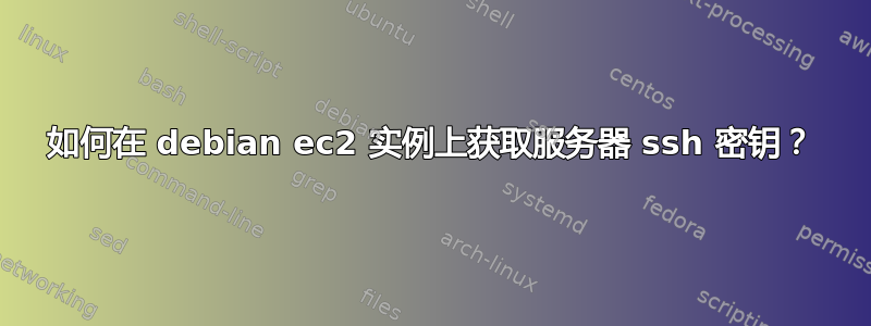 如何在 debian ec2 实例上获取服务器 ssh 密钥？