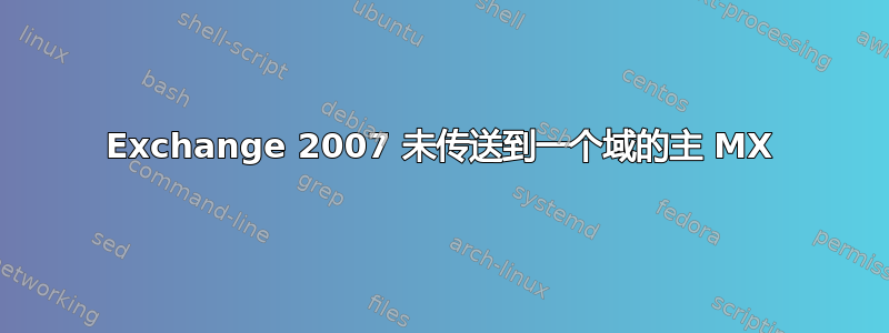 Exchange 2007 未传送到一个域的主 MX