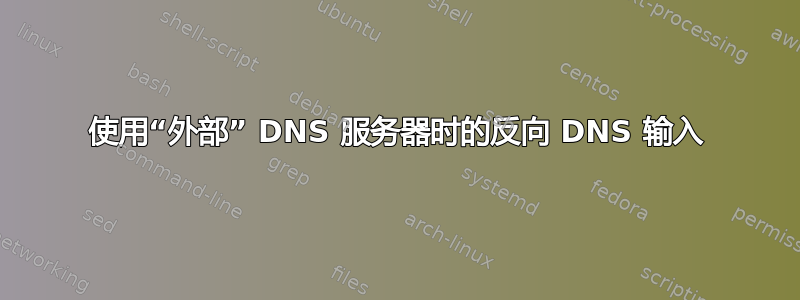 使用“外部” DNS 服务器时的反向 DNS 输入