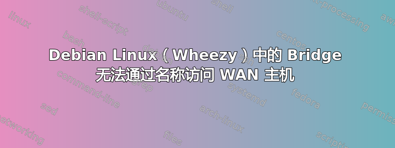 Debian Linux（Wheezy）中的 Bridge 无法通过名称访问 WAN 主机