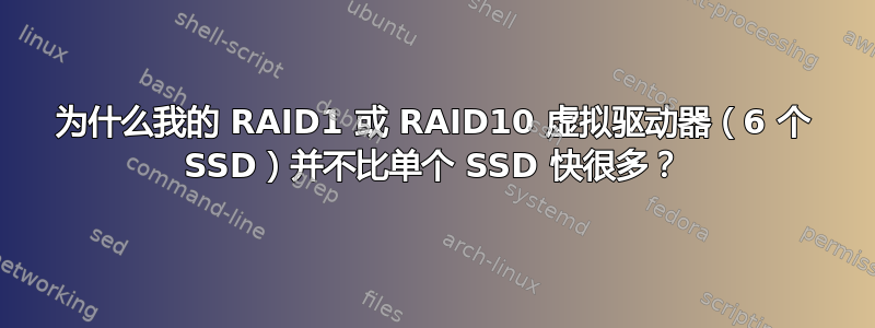 为什么我的 RAID1 或 RAID10 虚拟驱动器（6 个 SSD）并不比单个 SSD 快很多？