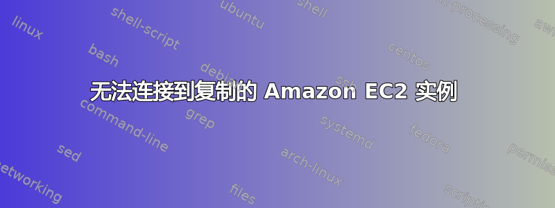 无法连接到复制的 Amazon EC2 实例