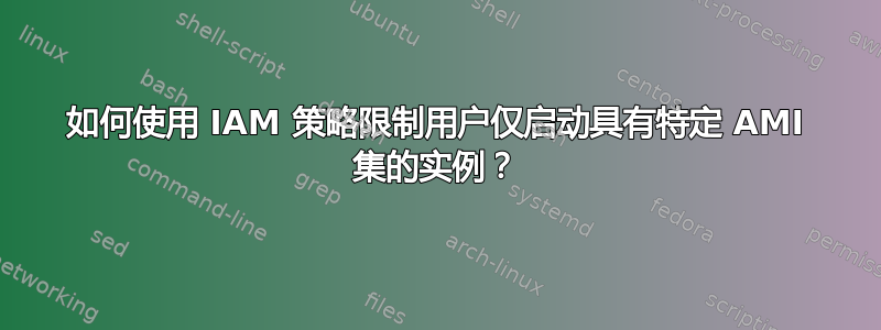 如何使用 IAM 策略限制用户仅启动具有特定 AMI 集的实例？