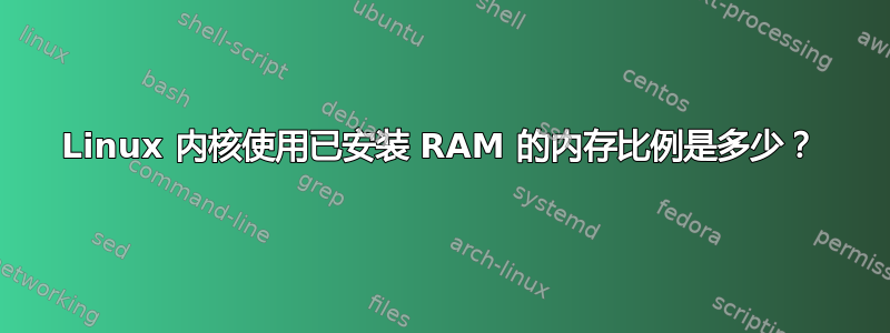 Linux 内核使用已安装 RAM 的内存比例是多少？