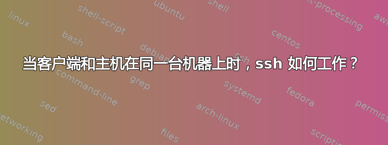 当客户端和主机在同一台机器上时，ssh 如何工作？