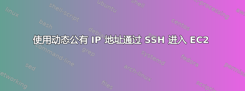 使用动态公有 IP 地址通过 SSH 进入 EC2