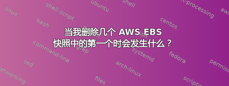 当我删除几个 AWS EBS 快照中的第一个时会发生什么？