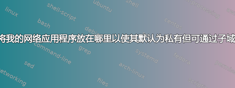 我应该将我的网络应用程序放在哪里以使其默认为私有但可通过子域访问？