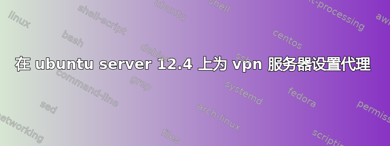 在 ubuntu server 12.4 上为 vpn 服务器设置代理