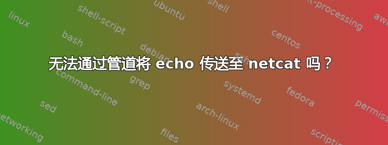 无法通过管道将 echo 传送至 netcat 吗？