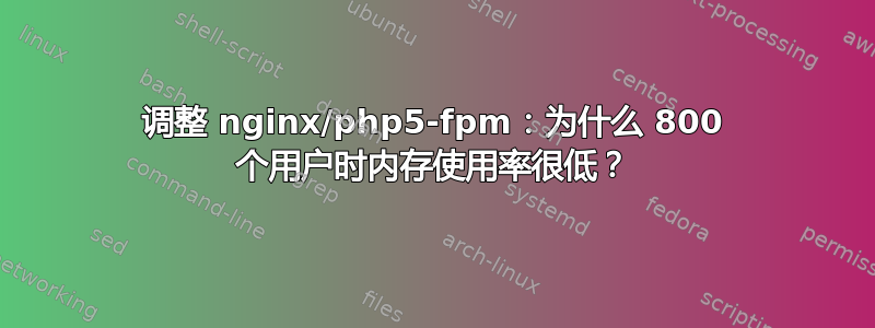 调整 nginx/php5-fpm：为什么 800 个用户时内存使用率很低？