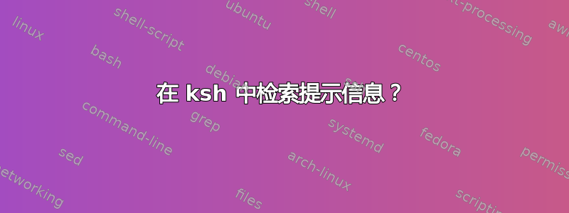 在 ksh 中检索提示信息？