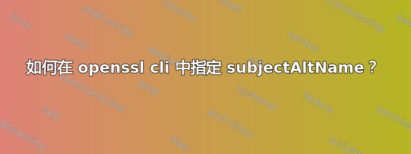 如何在 openssl cli 中指定 subjectAltName？