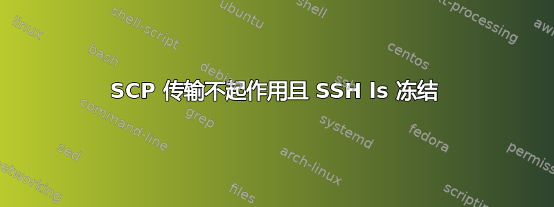 SCP 传输不起作用且 SSH ls 冻结