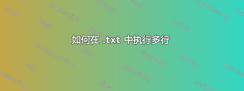 如何在 .txt 中执行多行