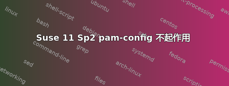 Suse 11 Sp2 pam-config 不起作用