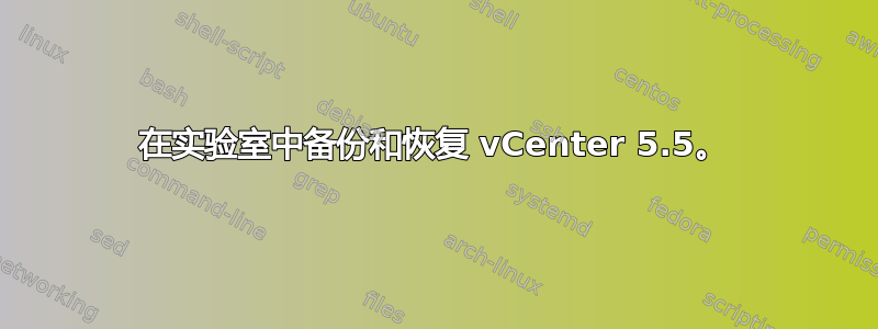 在实验室中备份和恢复 vCenter 5.5。